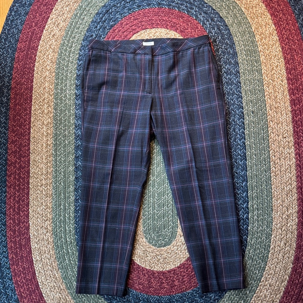 J Jill Plaid Stretch Trousers
